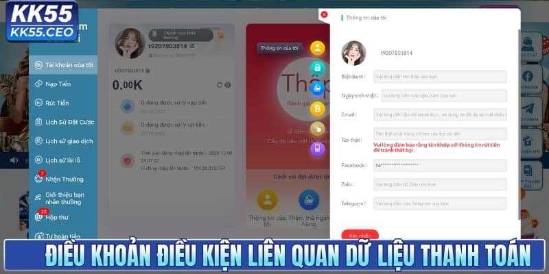 Điều khoản điều kiện liên quan dữ liệu thanh toán